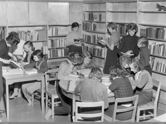 Biblioteket på Vasaskolan, 1950-tal