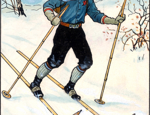 Pojke på skidor av Jenny Nyström